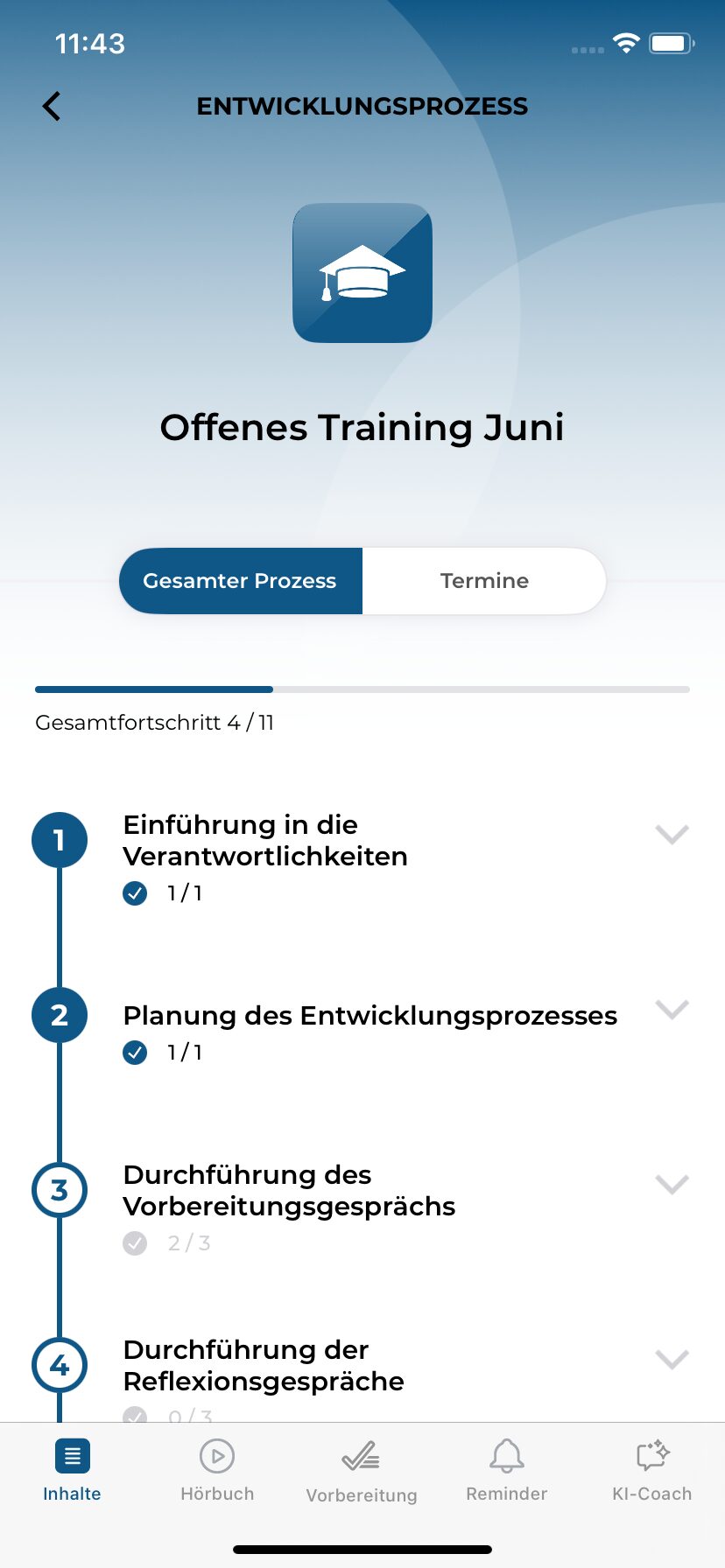 Funktion zur Begleitung der Entwicklungsprozesse